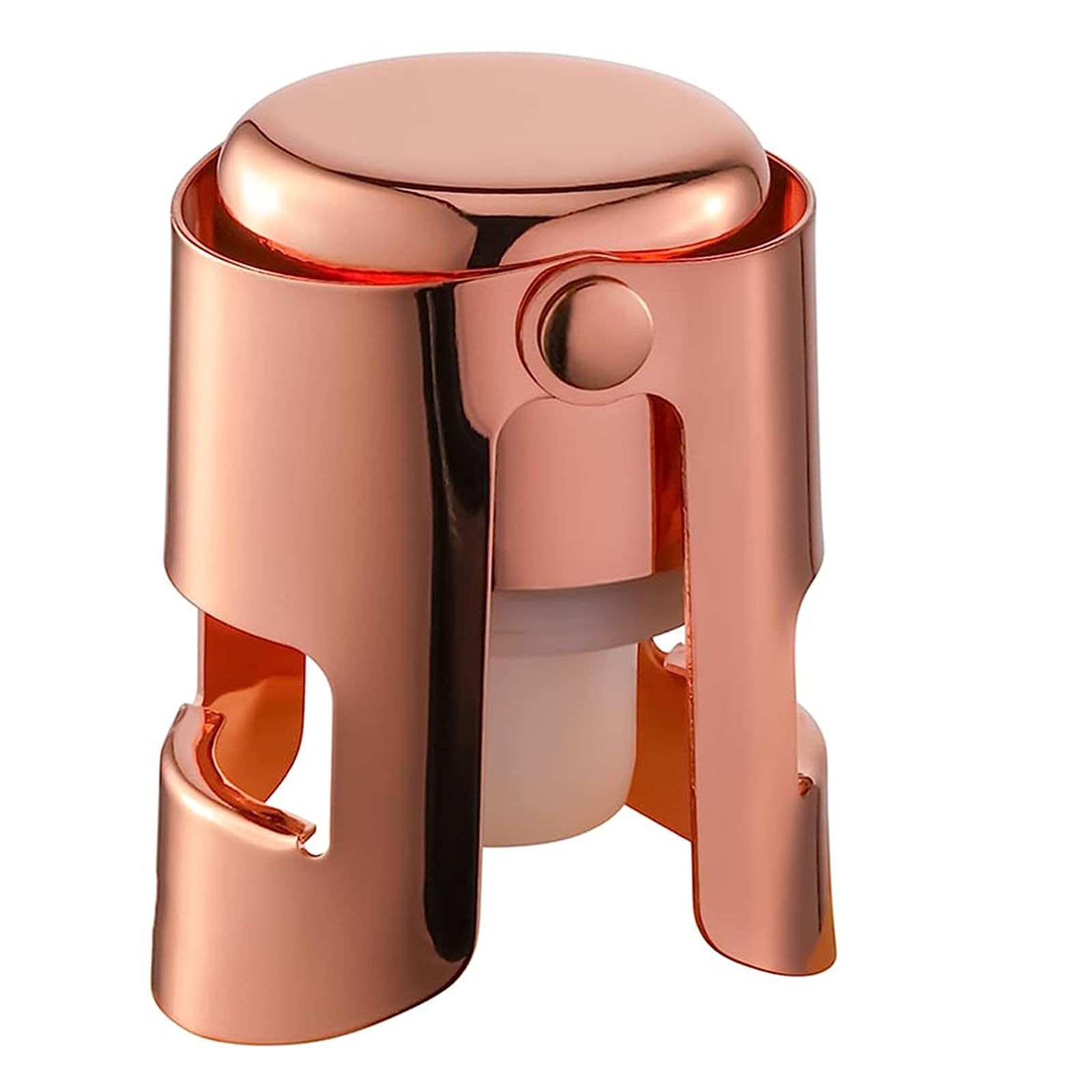 Champagne Stoppers with Stainless Steel Champagne Saver with Food Grade Silicone Leak proof Keep Fresh Suitable for Champagne, Cava, Prosecco and Sparkling(RoseGold, 1 Pack)