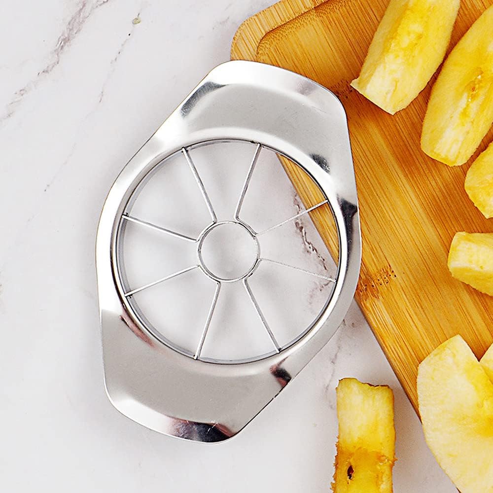 Vide Pomme Trancheuse Trancheuse à Pomme Acier Inoxydable 2 Pièces - Coupe- Pommes Et Vide-Pomme Pour Fruits, Poire, Réutilisable Coupe Rapide Cuisine