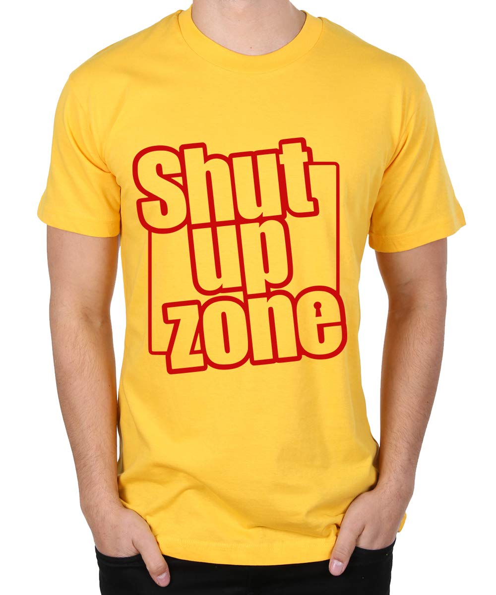 Caseria Men's Cotton Printed T-Shirt -Shut Up Zone | 100% Cotton | Half Sleeves | Regular Fit | Printed | Round Neck | Graphic T Shirt