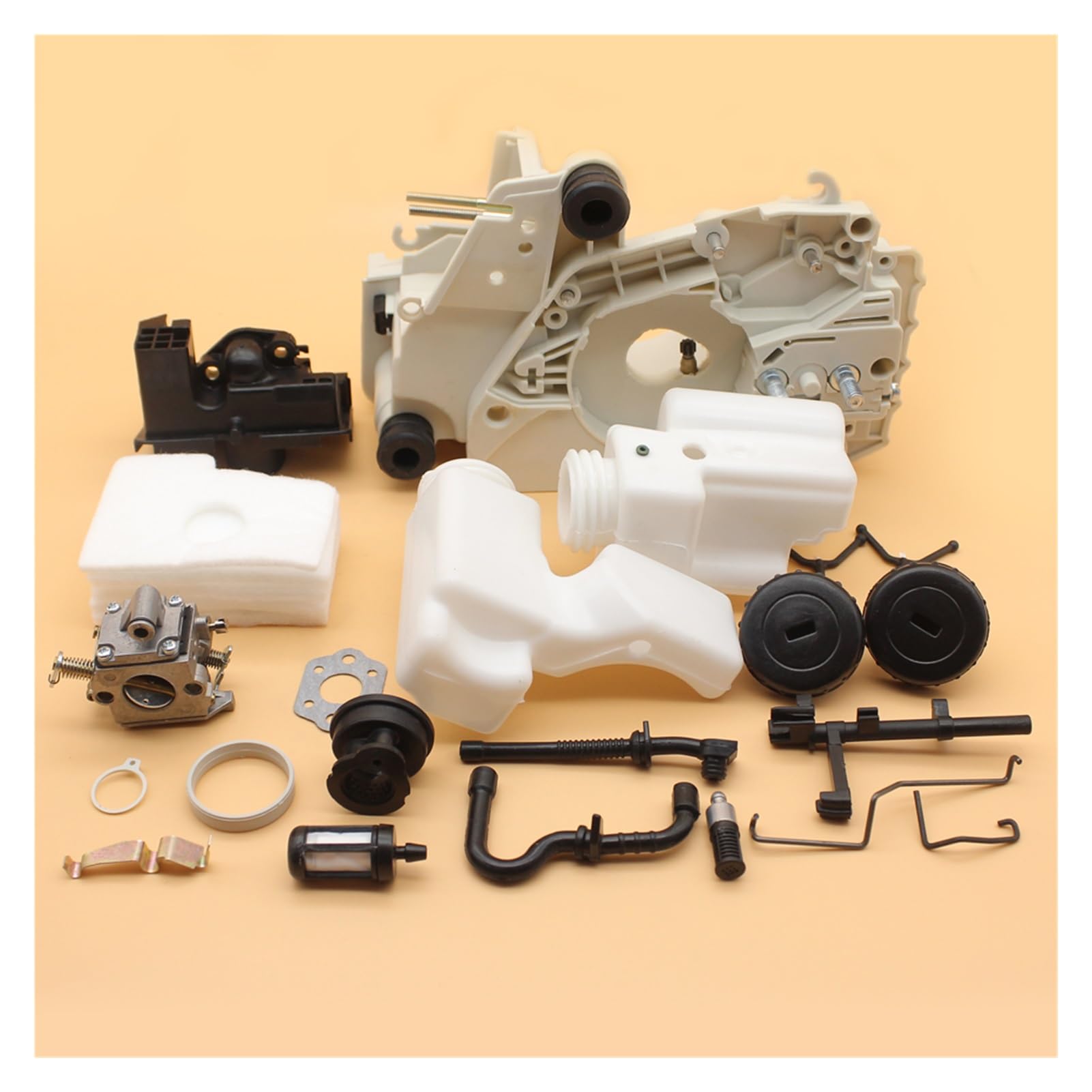 1 Juego de carcasa motor cárter, filtro aire for carburador, Kit tanque combustible y aceite for STIHL MS180 MS170 018 017, piezas plástico for motosierra gasolina