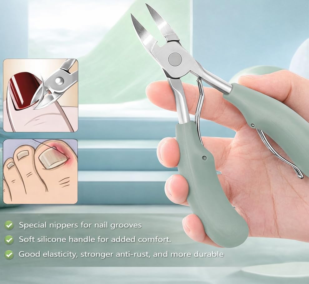 Image of 35 in 1 Nail Clipper Set Nail Manicure & pedicure Kit Modern Manicure & Pedicure Kit for Nails Manicure Set with Portable Storage Case (Green) (Green)