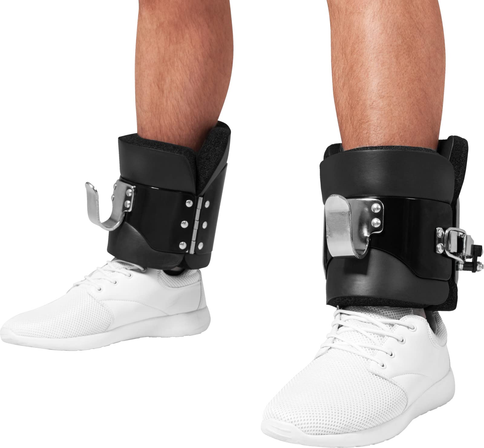 Gorilla Sports Botas de Gravedad para Inversión, Ganchos de Acero, Cierre de Seguridad, Compatible con Barras de 30 mm