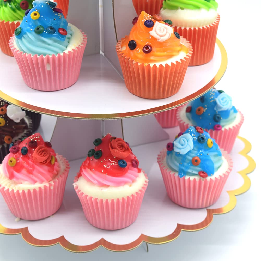 Supporto Per Cupcake A 3 Piani - Espositore Torte E Dolci Per Feste | Design In Cartone - Foto 3