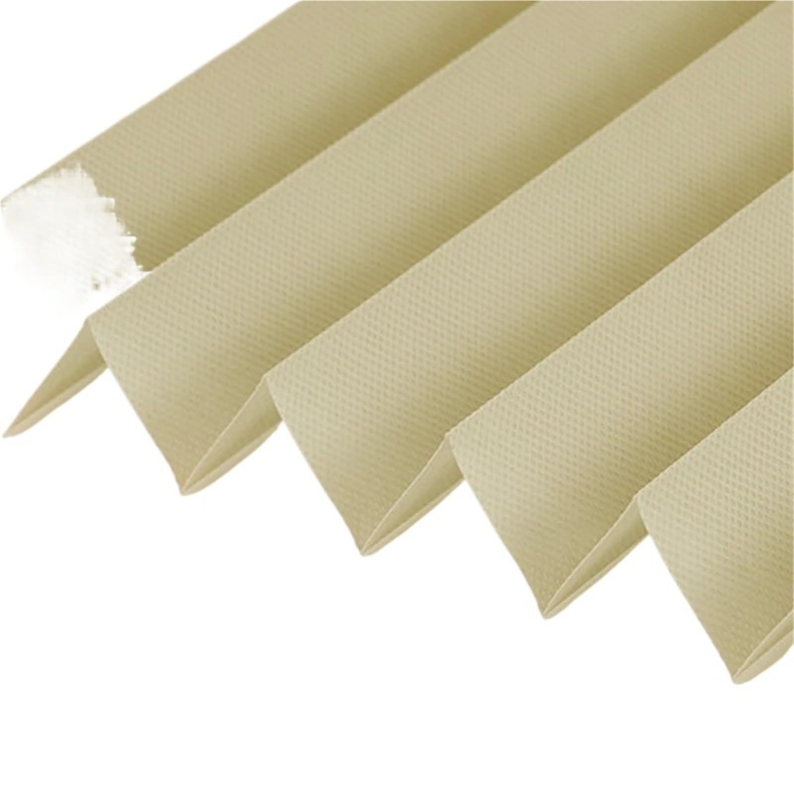 Self Adhesive Blinds Self-Adhesive Blackout Pleated Window Shades Cuttable Temporary Window Paper Blinds(90cm X 180cm,Half blackout Beige)