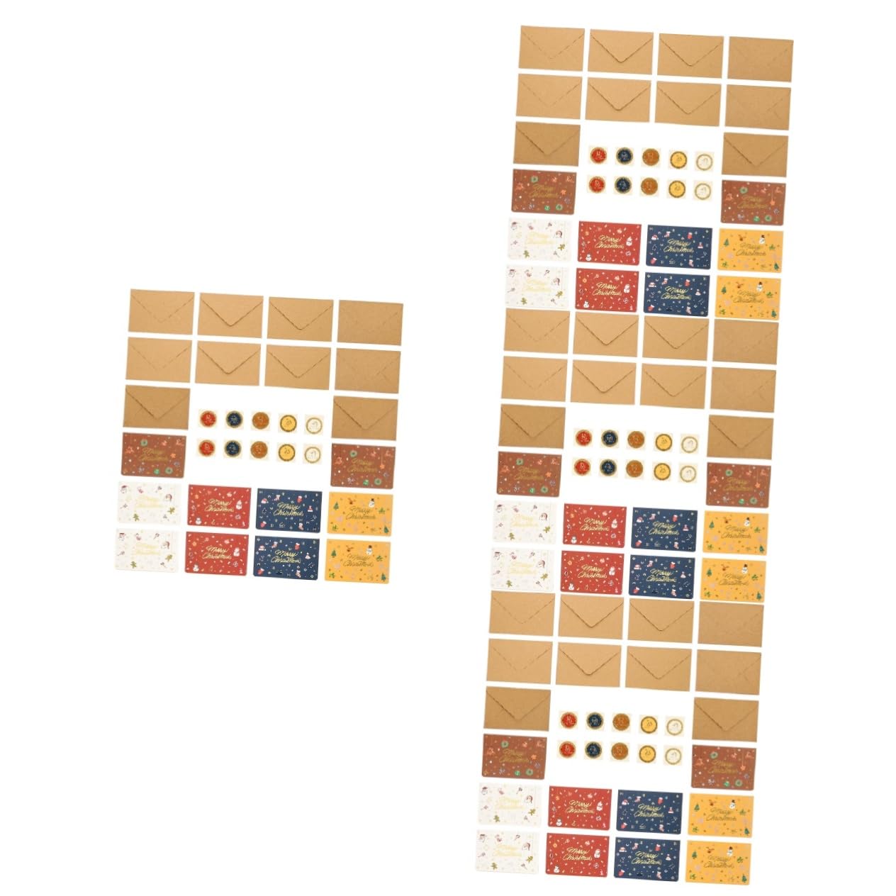 DOITOOL 40 Sätze Weihnachtskarten aus Papier mit Bunten Designs Leeren Innenseiten zum Beschriften Vielseitige Grußkarten für Weihnachten Dankeskarten und Festtagswünsche Farben Je