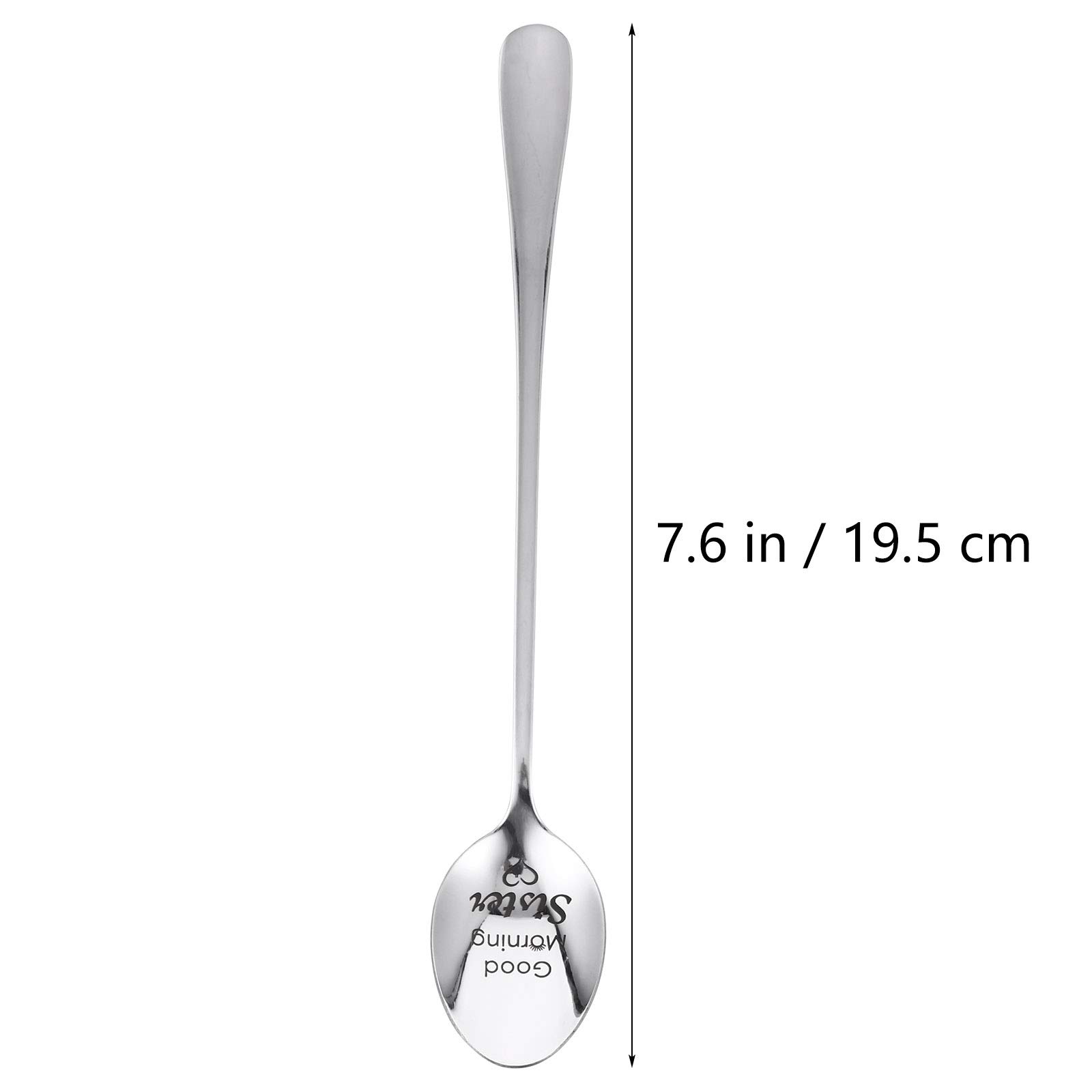 LUOZZY 2 Pcs Good Morning Sister Spoon Creative Coffee Stirring Spoons Dessert Spoons Food Spoons