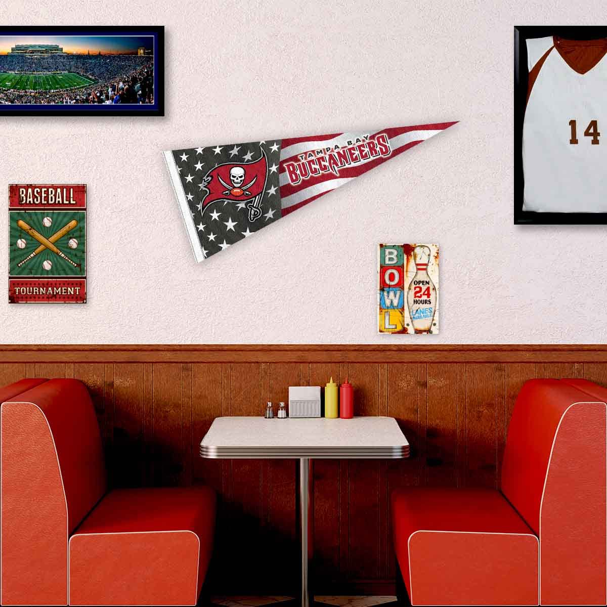 WinCraft Tampa Bay Buccaneers Nation USA Americana Stars and Stripes Pennant Banner Flag