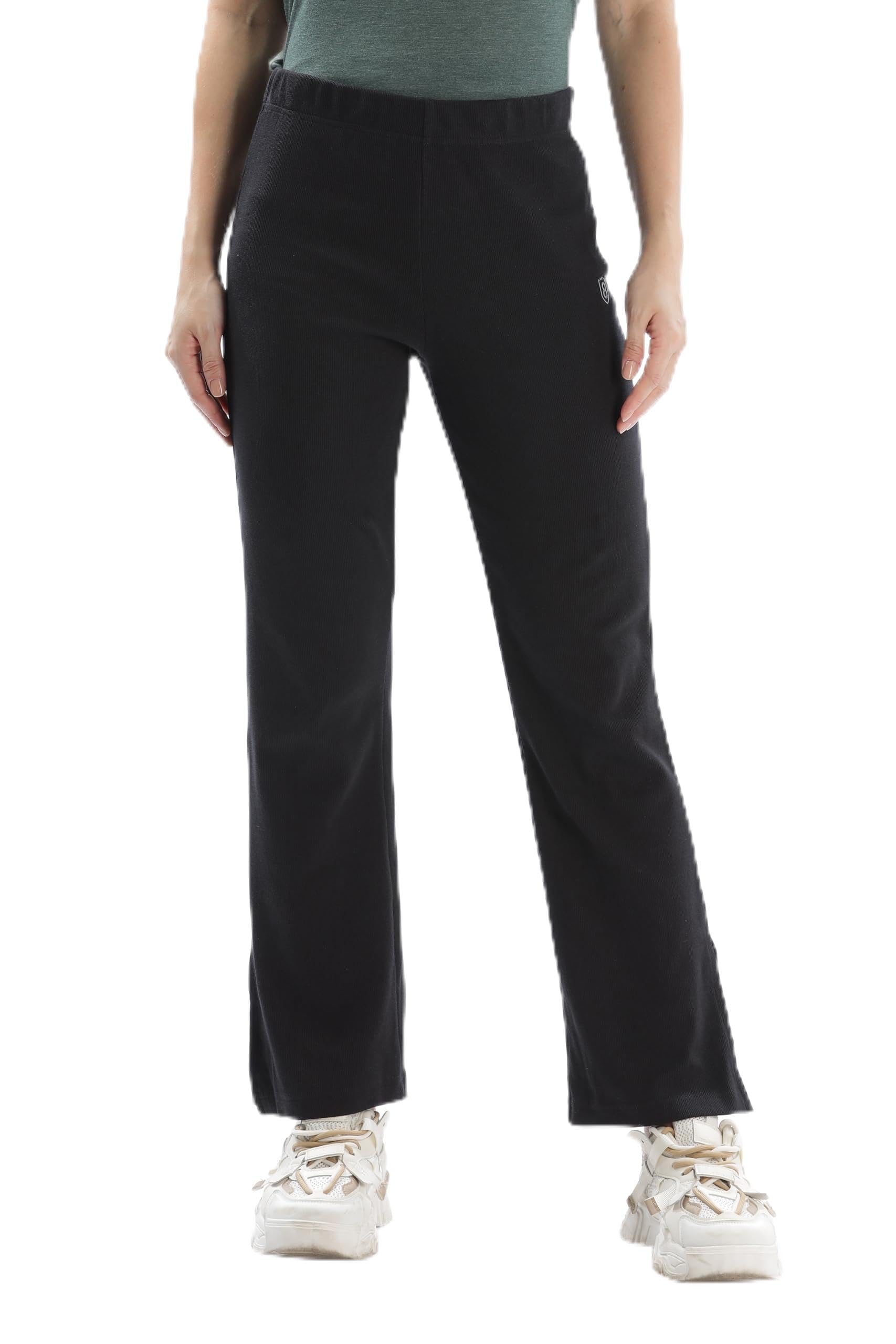 Women's Cotton Slim Flared Stretchy Trackpants for Women | Stylish Casual Trouser for Women | Lower for Workout, Gym Pants for Women-image-22