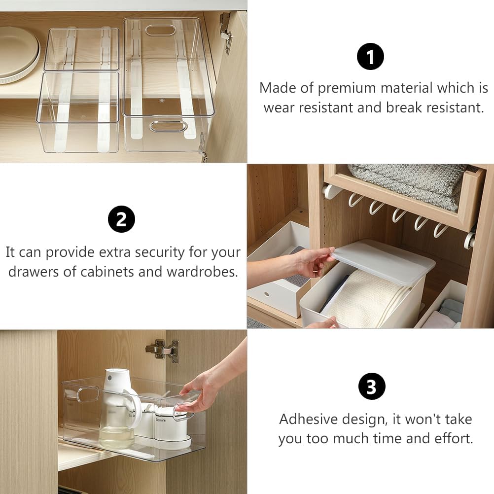 YARNOW Self Adhesive Drawer Slides 10.4 Inch White Plastic Guide Rails for Cabinet and Dresser Drawers Easy Install Smooth Quiet Sliding Track for DIY Storage Boxes and Home Organization