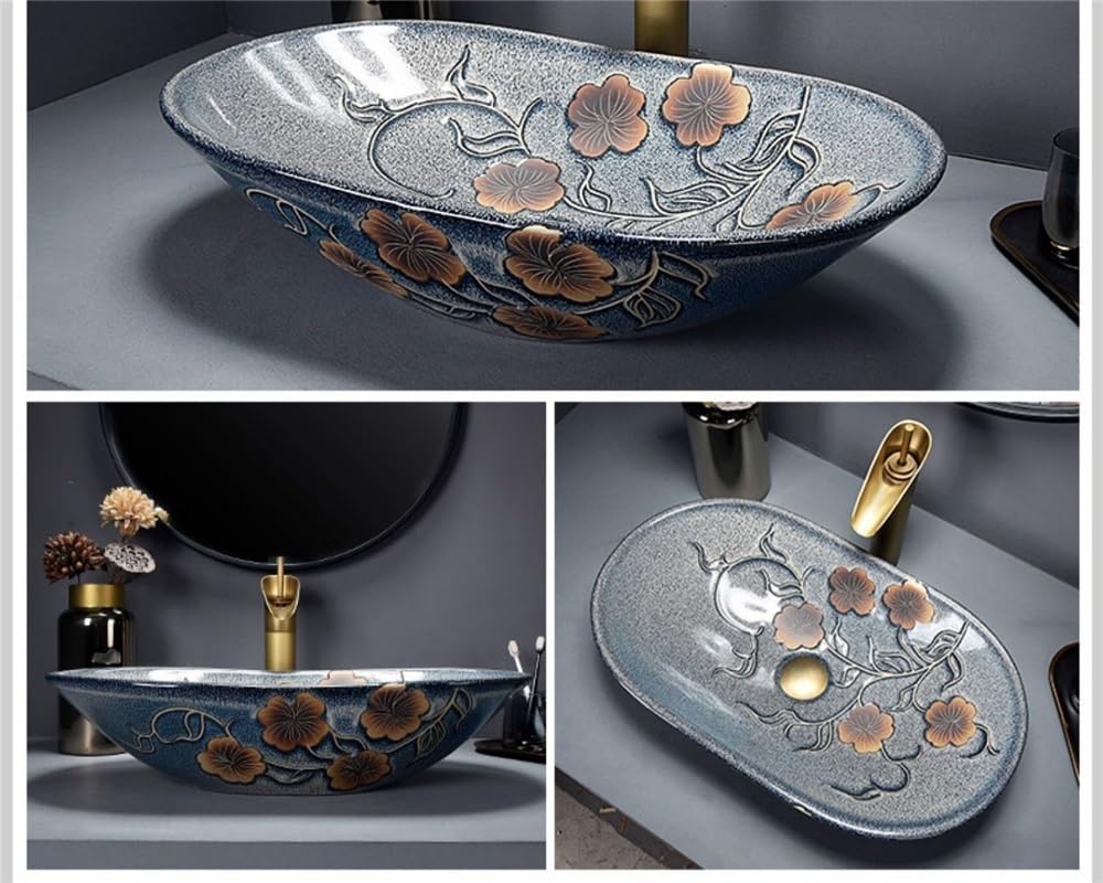 Umywalka Łazienkowa Nablatowa, Ceramiczna, Do Łazienki, Dekoracja Domu, Balkon, Umywalka Zewnętrzna, Umywalka Nablatowa