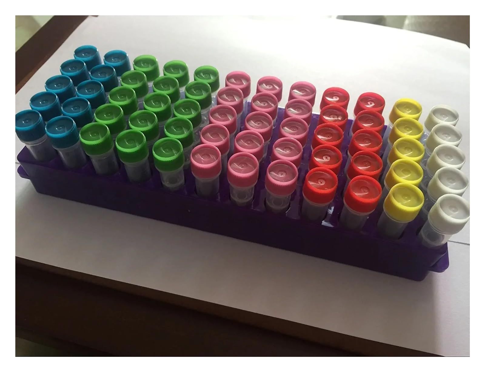 yingyingjia 5 szt. stojak na probówki podwójny panel 60 pozycji polipropylen PCR do probówek mikrocentrifugowych 0,2/0,5/1,5/1,8/2,0 ml