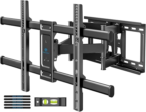Soporte de pared para televisores Perlesmith con brazo articulado dual de movimiento completo para la mayoría de LED, LCD, OLED, pantallas planas,