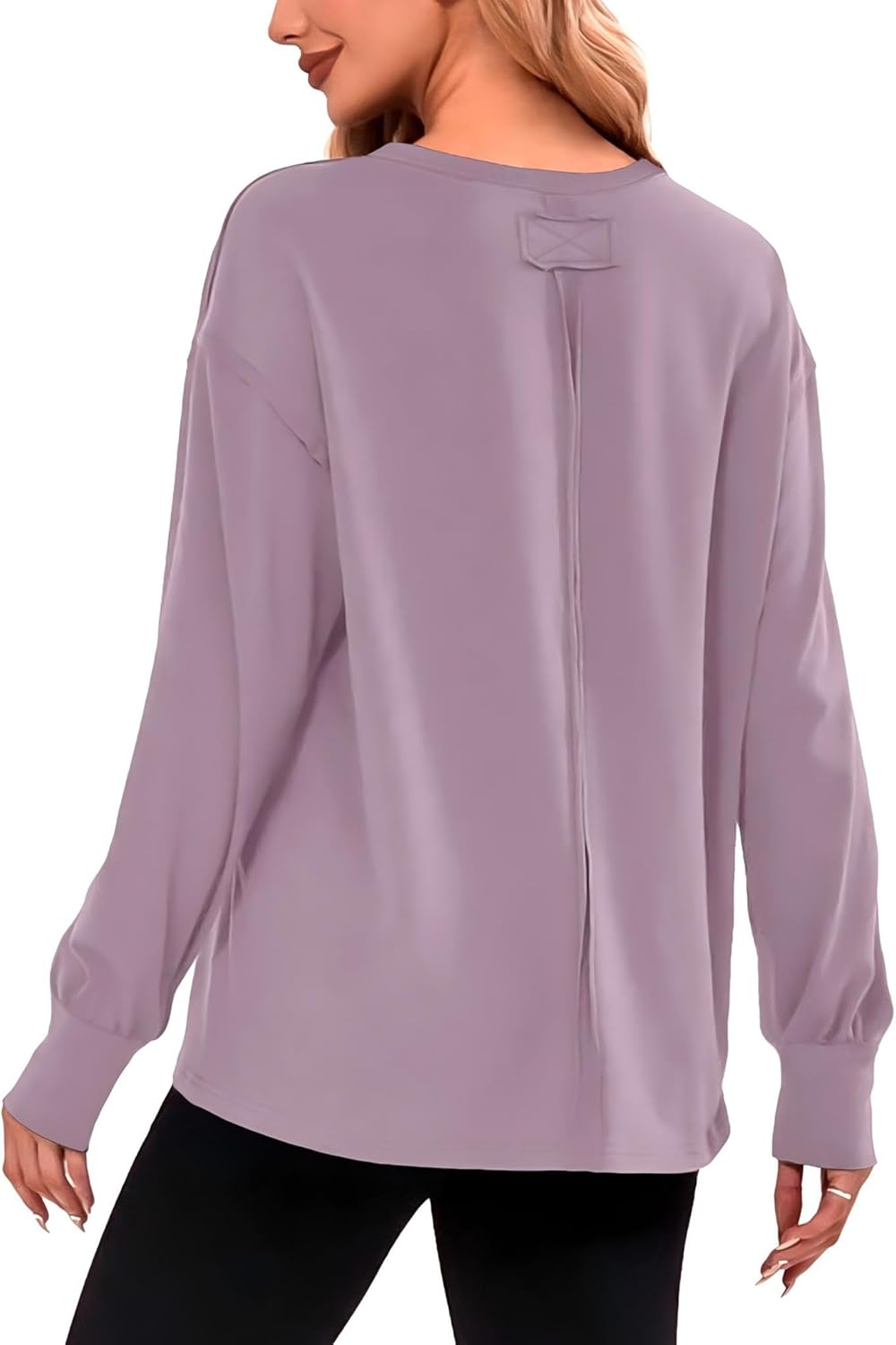 Womens Crewneck Long Sleeve Shirts Loose Casual Tops Fall Fashion 2024 Teen Girls Trendy T Shirt