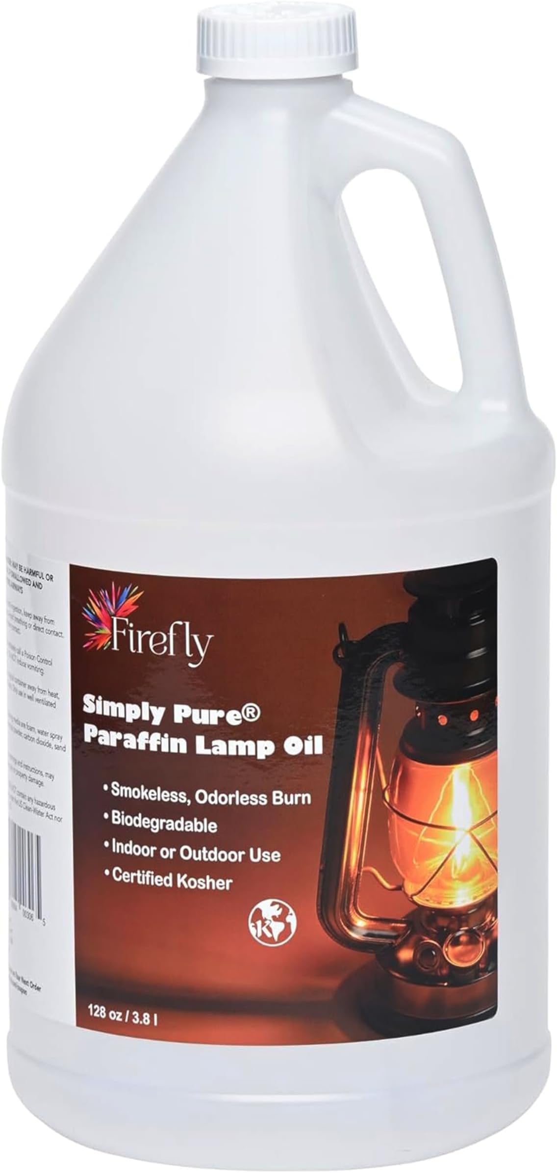 Firefly Fuel Premium Liquid Paraffin Lamp Oil for Indoor Use 1 Gallon - Indoor Smokeless Odorless Paraffin Oil Fuel for Lamps, Lanterns, Candles, Long-Lasting Burn, Kosher