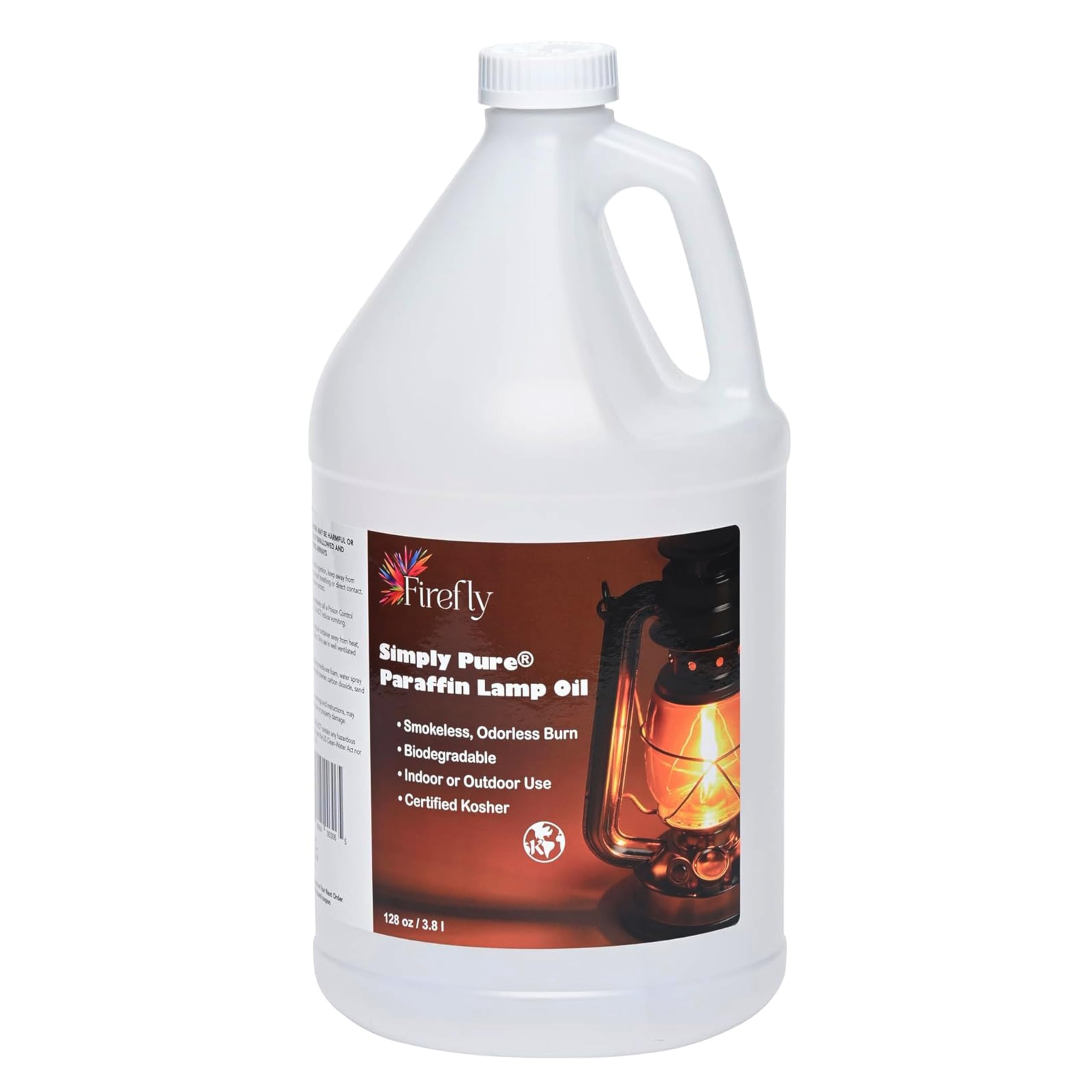 Firefly Kosher Odorless Paraffin Lamp Oil - Smokeless, Virtually Odorless, Long-Lasting- 1 Gallon