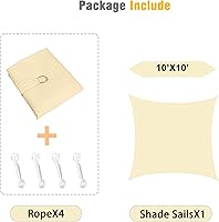 Vista 6 de Toldo impermeable de 10 x 10 pies, rectangular, con bloqueo UV, refugio para patio al aire libre, patio, césped, jardín, cochera