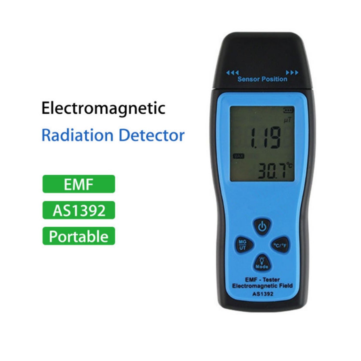 Digital Dosímetro de Radiación LCD Mini EMF Tester Electromagnético Detección de Radiación de Mano Instrumento de Medición AS1392 Instrumento de medición de precisión