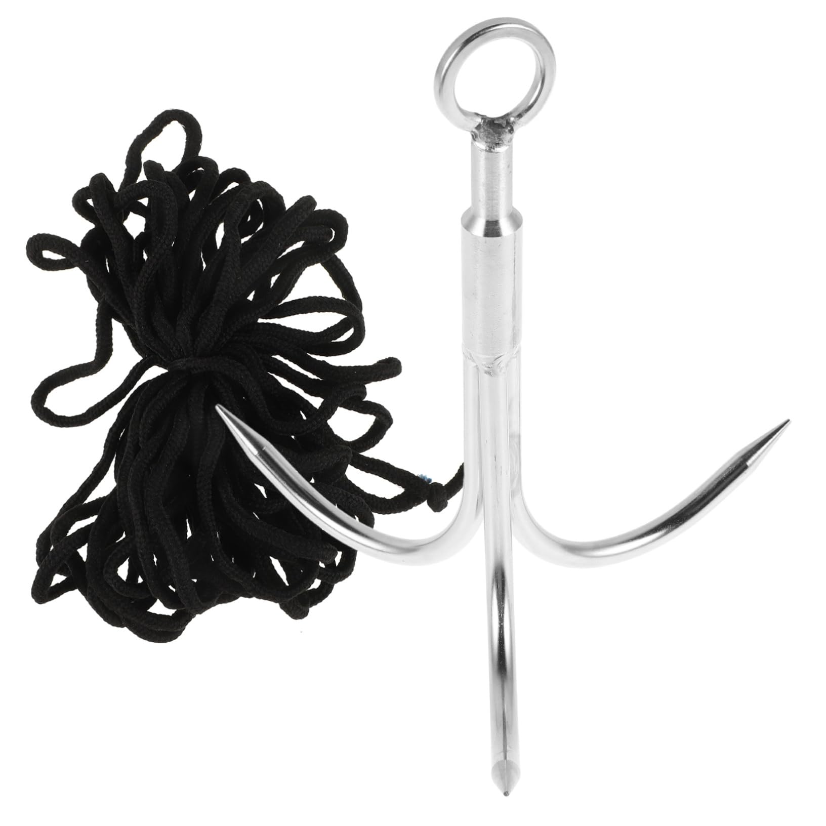 BESPORTBLE Gancho de Escalada de Acero Inoxidable de Tres Garras con Cuerda para Pesca y Actividades al Aire Libre