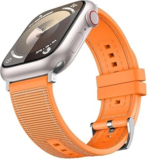 Nylon and Silicone Sport Band Compatible with Apple Watch Band 49mm 46mm 45mm 44mm 42mm, Waterproof Replacement Strap for iWatch Ultra 2 Ultra Series SE SE 2 Series 10 9 8 7 6 5 4 3 2 1 - (Orange)