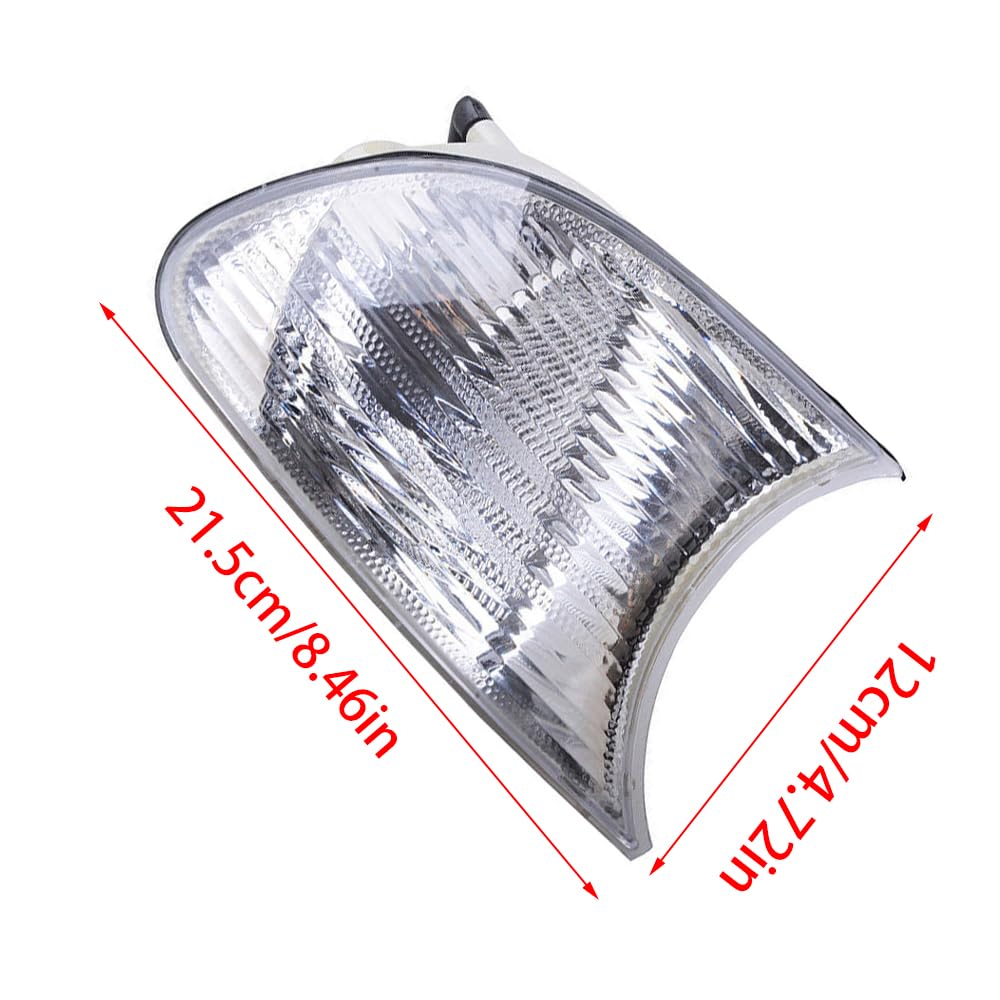 Baceyong Ein Paar Ecklicht-Linsen-Blinker-Licht-Linsenabdeckung (klare Linse), 1998-2001 Kompatibel mit B * MW E46 2-türige, Ecklichtabdeckung 2 Stück links + rechts 63126904299 63126904300