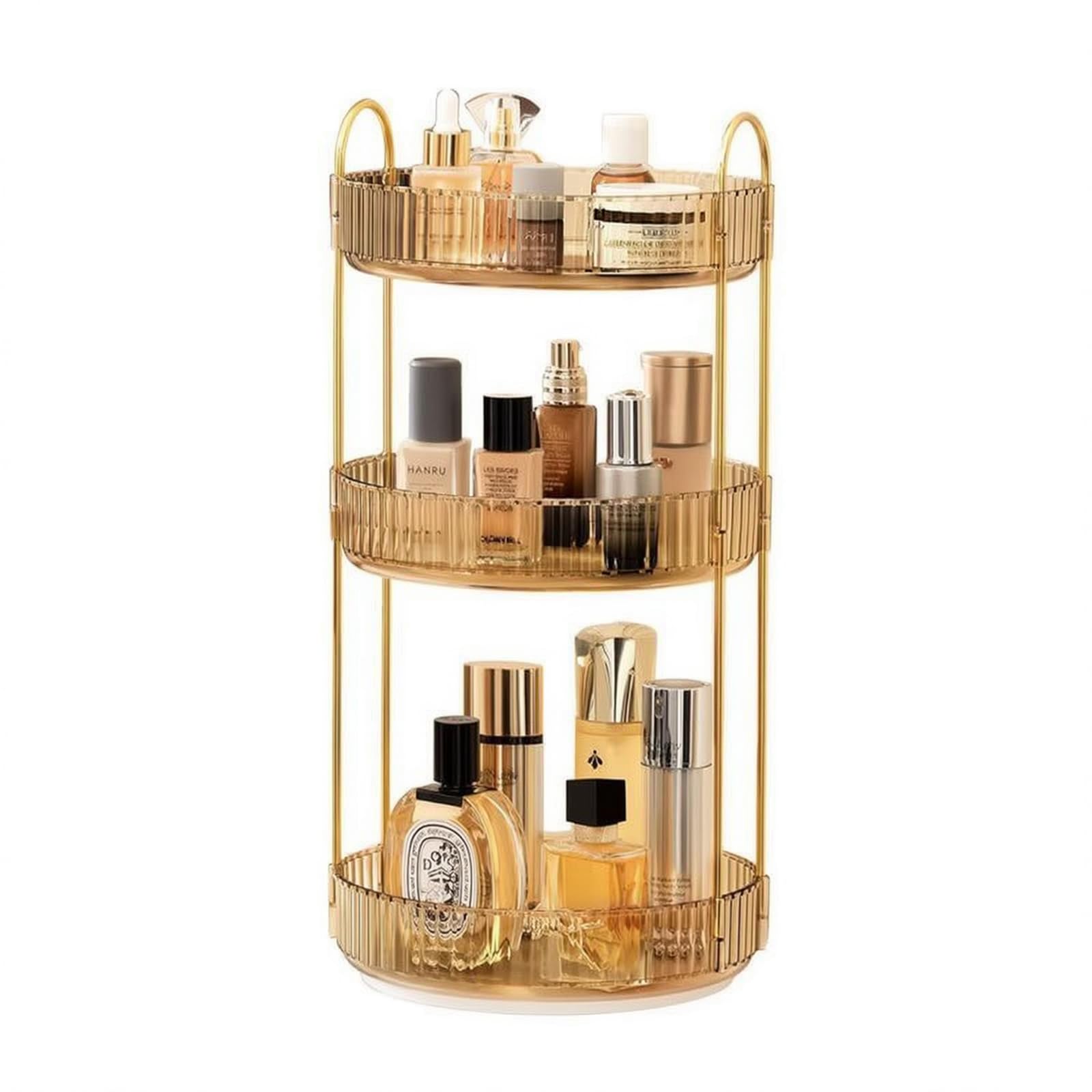 Zambuph Rotating Makeup Organizer With Reinforced Base And Sturdy, Amber