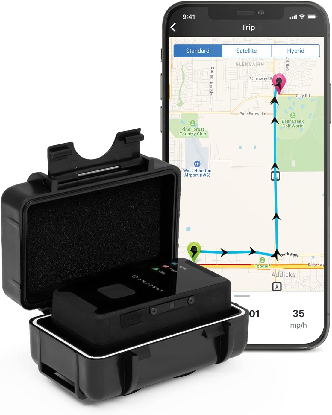 Amcrest IP65 Weatherproof Magnetic Case for Amcrest 4G LTE GPS Tracker (AM-GL300W-4G), for Vehicles, Cars, Trucks (AM-GL-HM3G-V3)