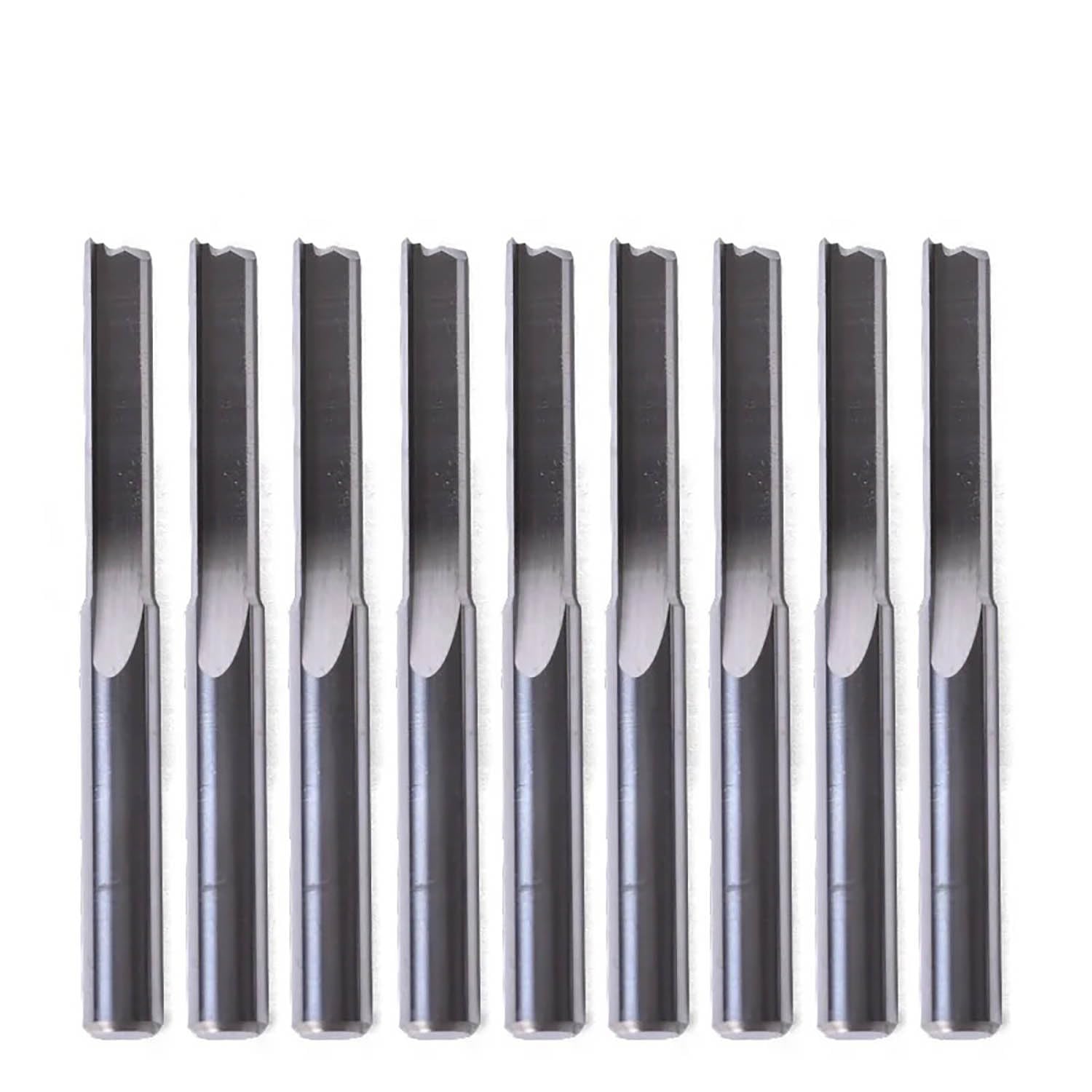10 Uds 3.175mm 4mm 6mm fresas de carburo de tungsteno dos canales brocas rectas fresas de extremo MDF madera contrachapada CNC enrutador broca de grabado(3.175x3.175x28x50)