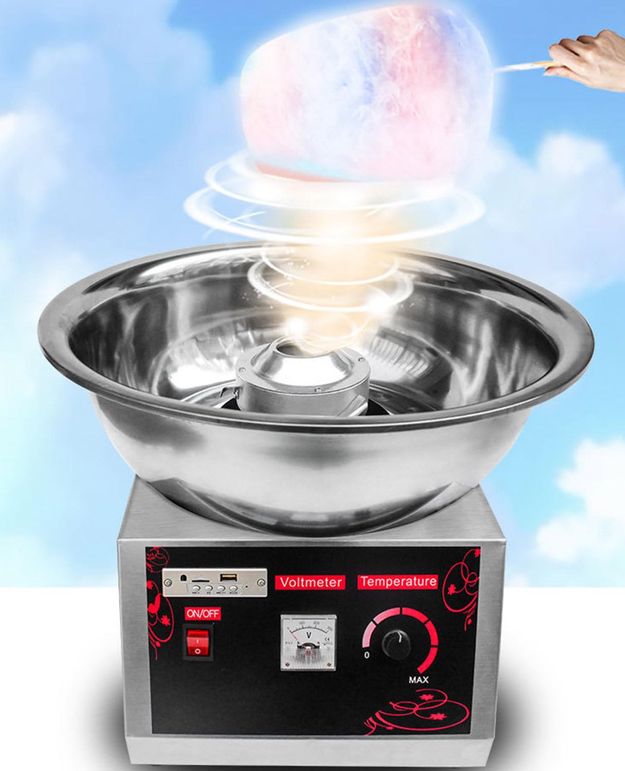 Máquina de algodón de azúcar Fabricante Comercial de algodón de azúcar Fabricante de Dulces eléctrico Profesional para niños Cumpleaños Fiesta Familiar Navidad Día del niño y Boda