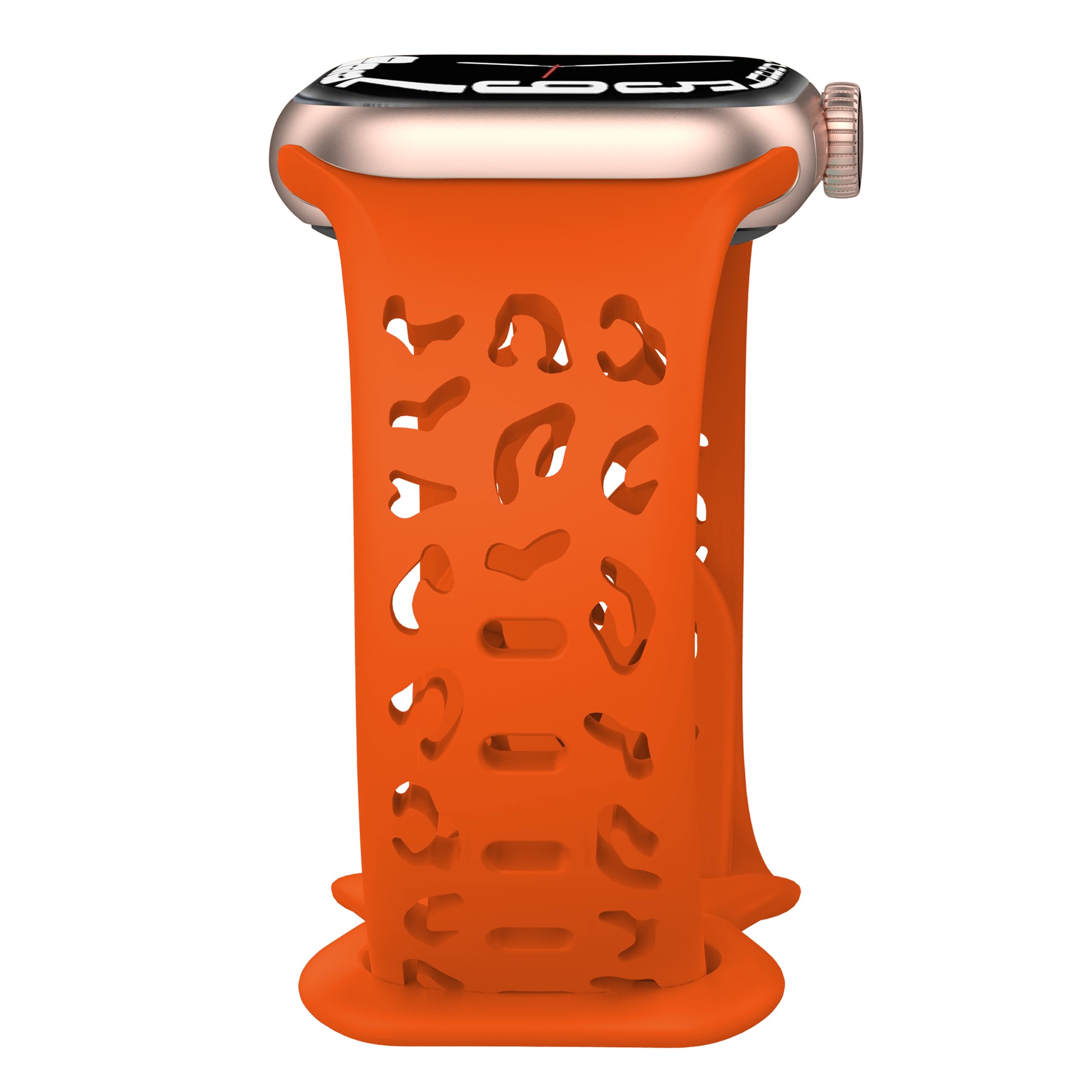 Leopard Silicone Band Compatible with Apple Watch Band 38mm 40mm 41mm 42mm 44mm 45mm 49mm, Hollow-out Waterproof Cheetah Sport Wristbands Replacement for iWatch Series 8 7 6 5 4 3 2 1 Ultra SE