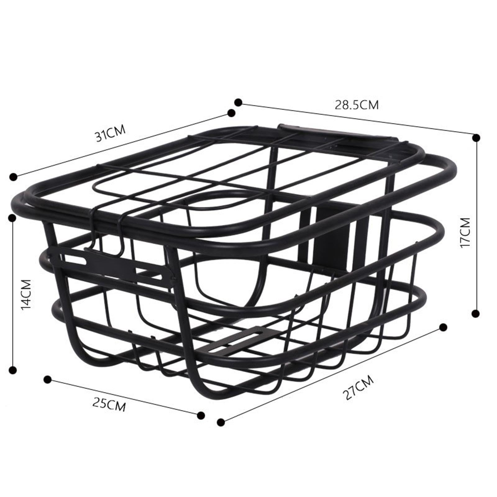 Panier Vélo Arrière Métallique Robuste Et Spacieux 38x31x26 Cm – Idéal Pour Courses, Camping & Vélos Pliants