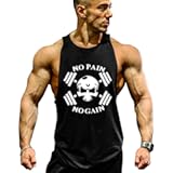 Mens Skull Print Stringer Bodybuilding Gym Tank Tops Sleeveless Workout Shirt Fitness Vest