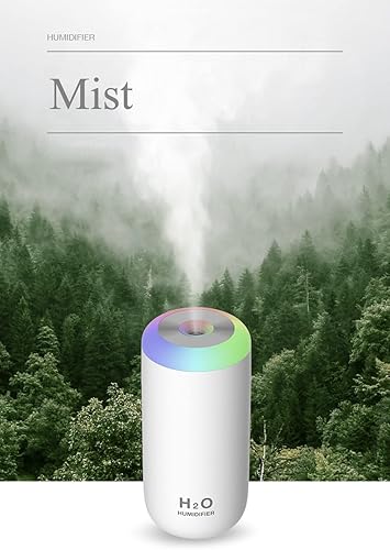 Miniatura 5 de Mini humidificador, humidificador de bebé de 11.8 fl oz para dormitorio, humidificador de niebla fría para bebé, humidificador LED con luz nocturna,