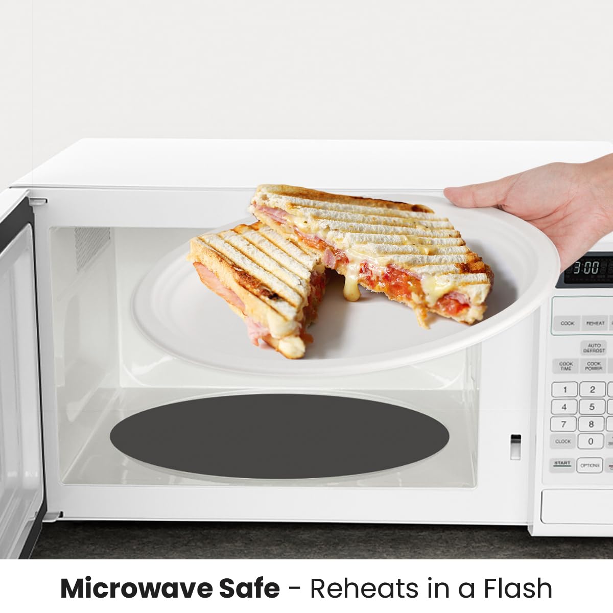 Elsjoy Kompostierbare ovale Pappteller, groß, Einwegteller, robuste Pappteller für Restaurants, Grillen, Partys, mikrowellengeeignet, 32,5 cm, 90 Stück