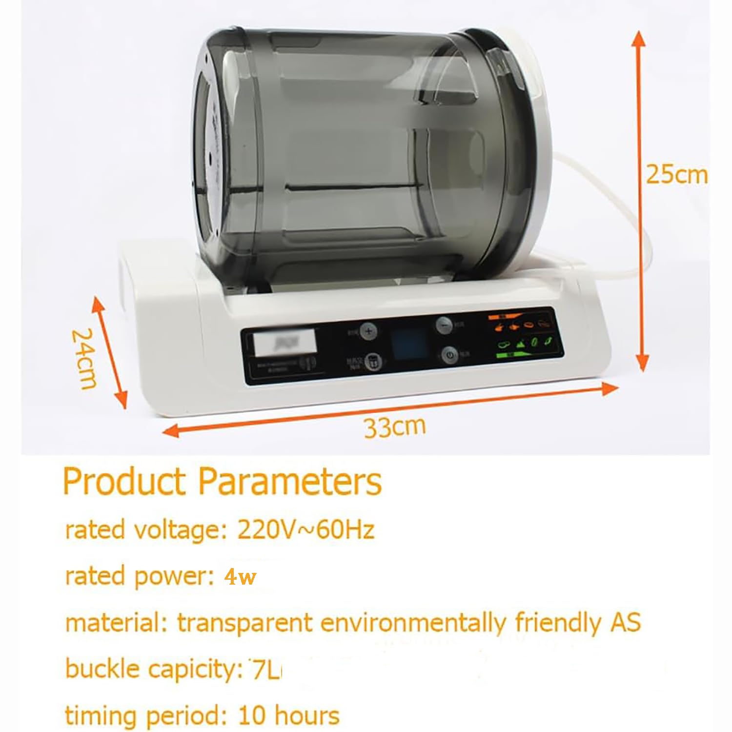 Komercyjny próżniowy marynator mięsa 7L Electric Tumbler do boczku z kurczaka, maszyna do marynowania próżniowego z powolnym walcowaniem i timerem, beczka ze stali nierdzewnej do użytku w restauracji