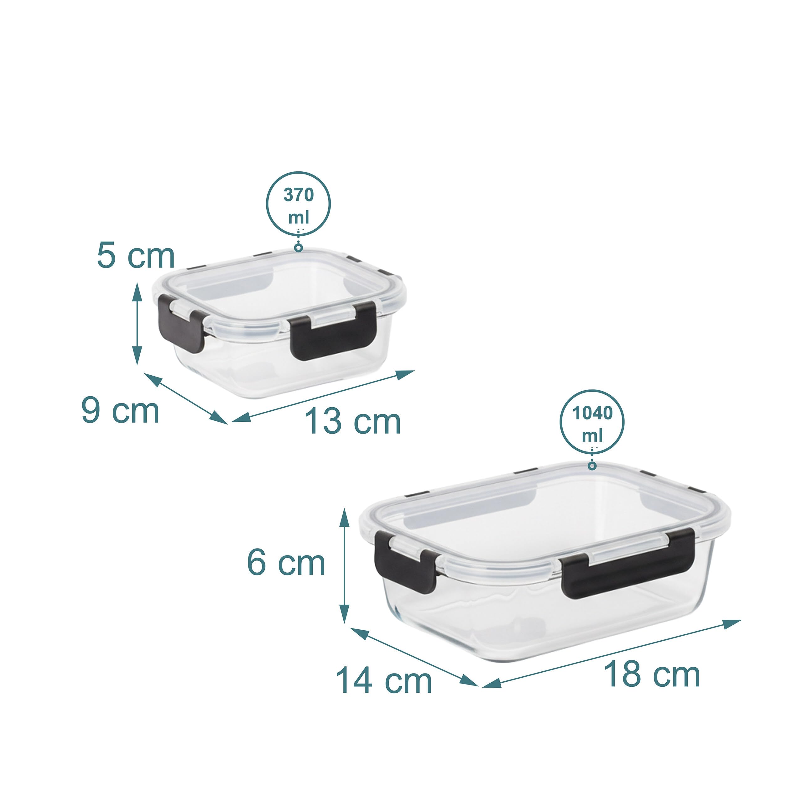 Relaxdays Set 10 contenitori Vetro, ermetici, 2 Misure, di per Alimenti