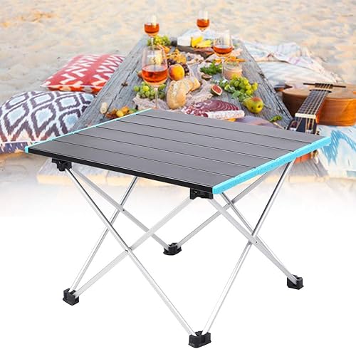 Miniatura 8 de Mesa plegable al aire libre de aluminio mesa de playa picnic camping casual barbacoa mesa portátil Rv con ultra luz para soporte de aluminio