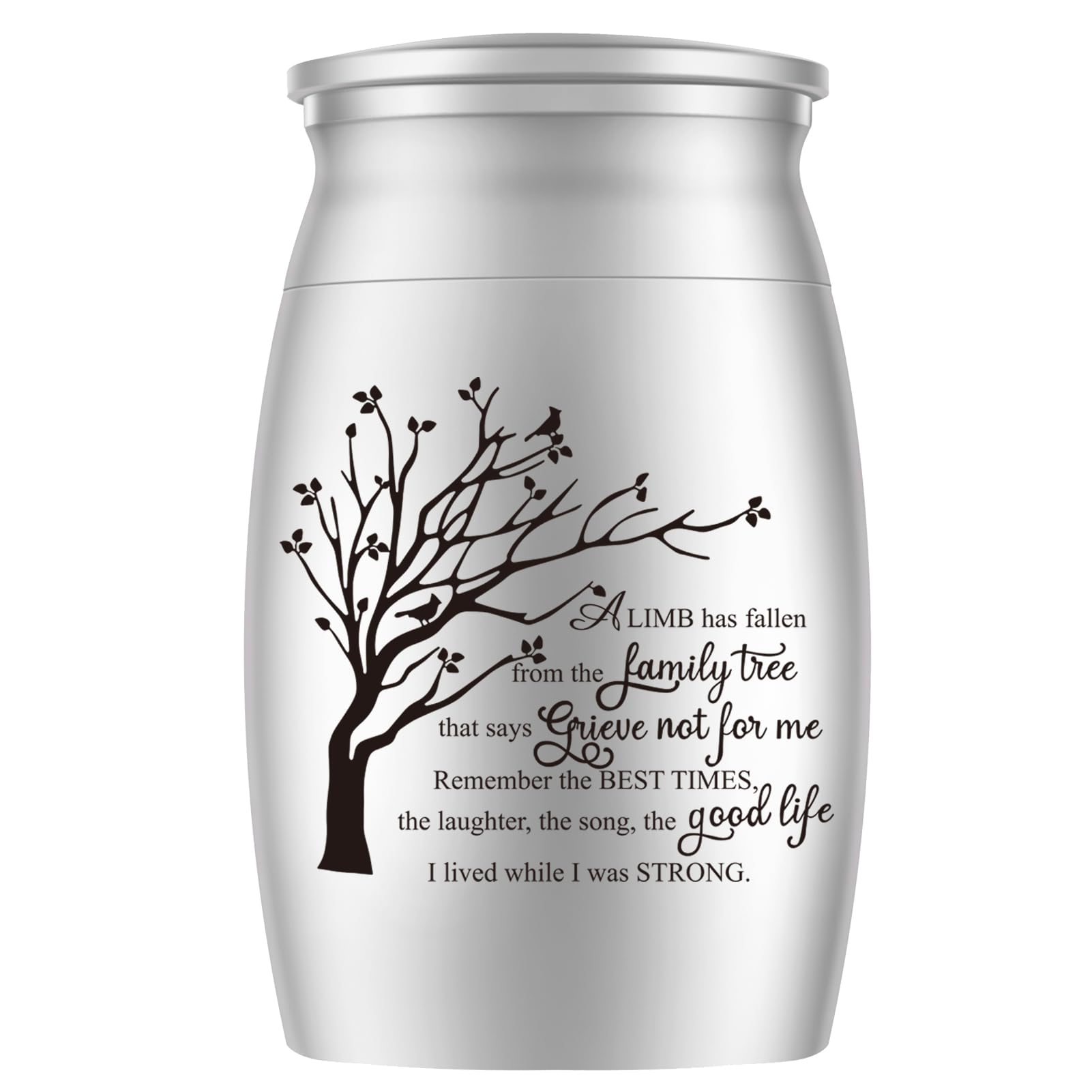 3 Inchs Small Urn for Ashe Aluminium Mini Urn, Cremation Ash Urn, Ashes Holder, Small urn for Family & Loved Ones-A Limb has Fallen from The Family โ image 1