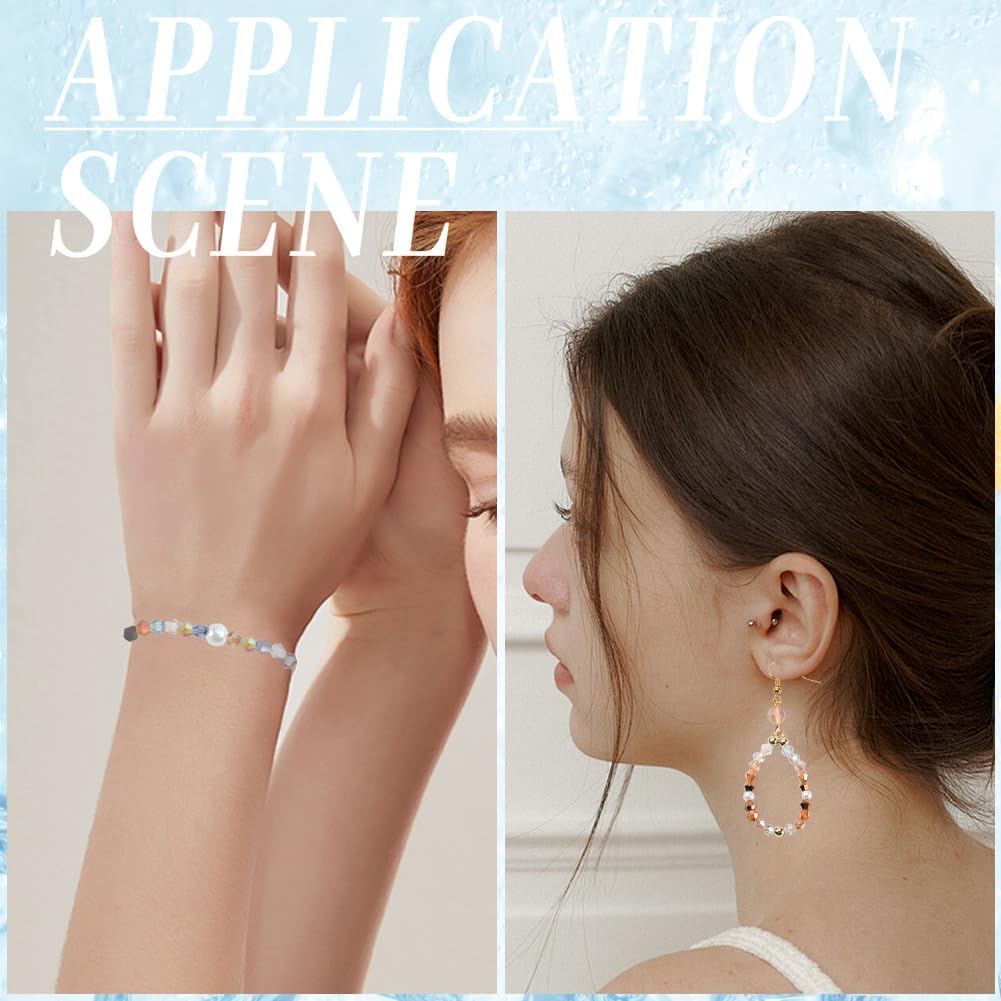 1 Box 2400Pcs 4mm Bicone Faceted Crystal Glass Beads Electroplated Multicolor Bicone Beads Glass Briolette Beads Bulk for Jewelry Making Accessories DIY Bracelet Necklace Keychains Crafts - Image 5