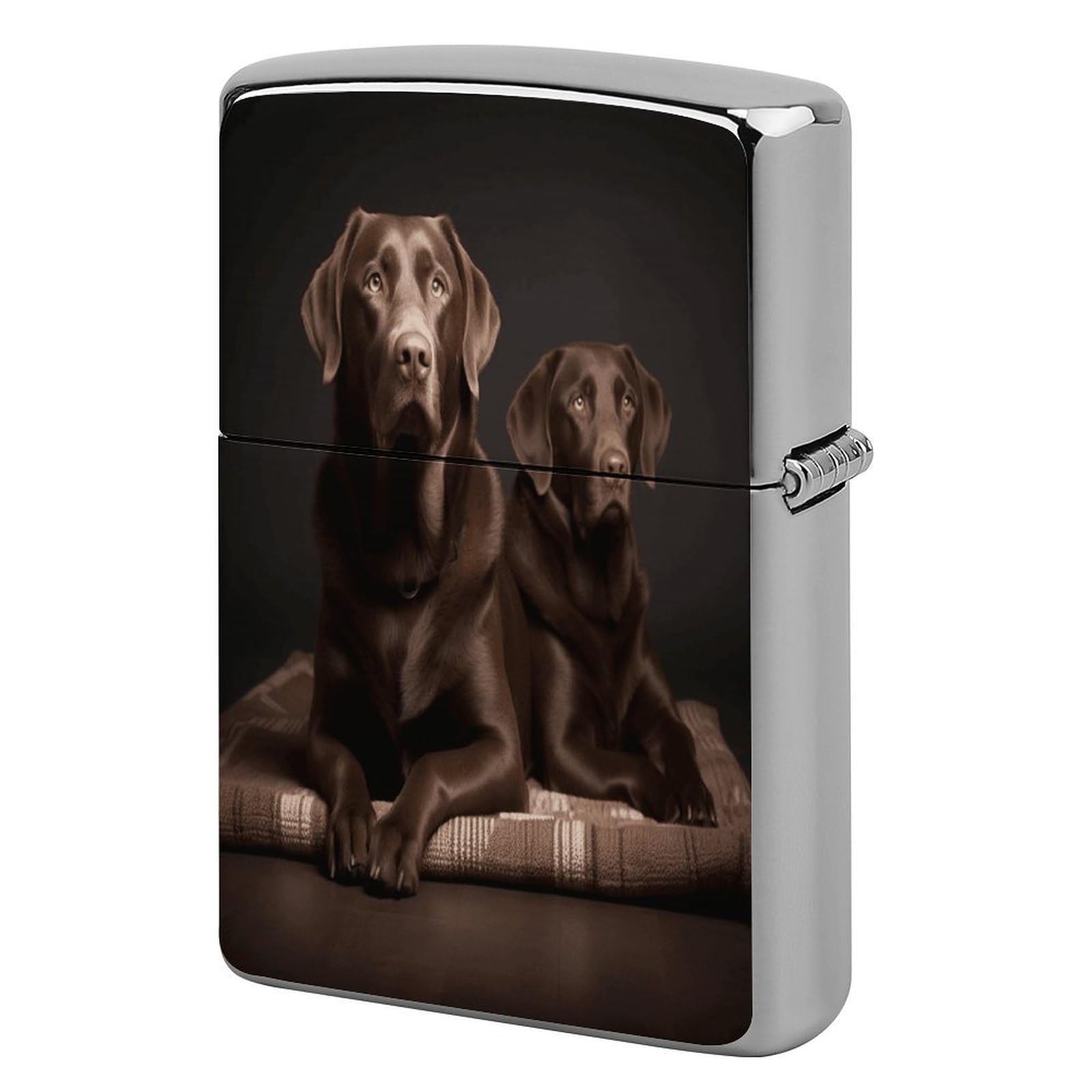 Brown Labrador Retriever Print Metal Lighter Cover Case, Vintage Cool Lighter Housing Funny Lighters Sleeve for Zippo Men Dad Husband Gift Collect