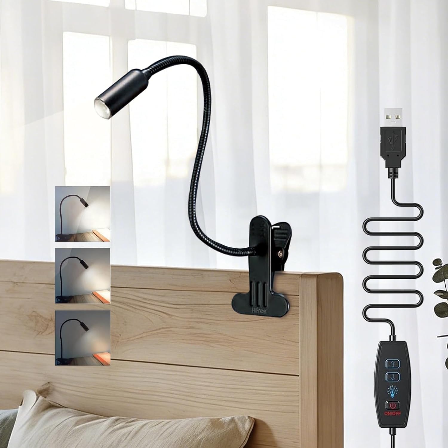Luce A Clip LED Con Rotazione 360°, Flessibile E Ricaricabile Via USB, 5000K-6000K, Per Lettura E Computer