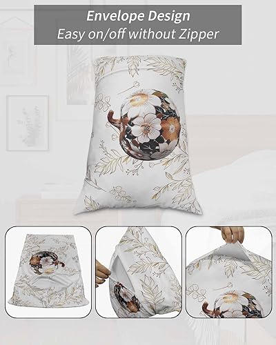 Miniatura 7 de Lujosa funda de almohada corporal de calabazas, fundas de almohada suaves decorativas de lujo para sofá, cojín lumbar largo, cierre de sobre, otoño,