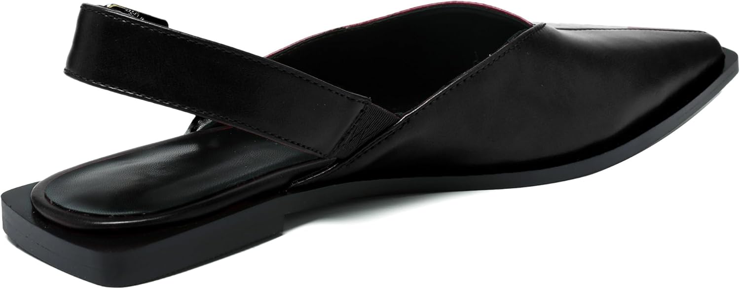 Slingback Flats for Women Closed Pointed Toe Flat Shoes Low Heel Buckle Strap Mules Casual Comfortable Office Dressy Shoes - Image 4