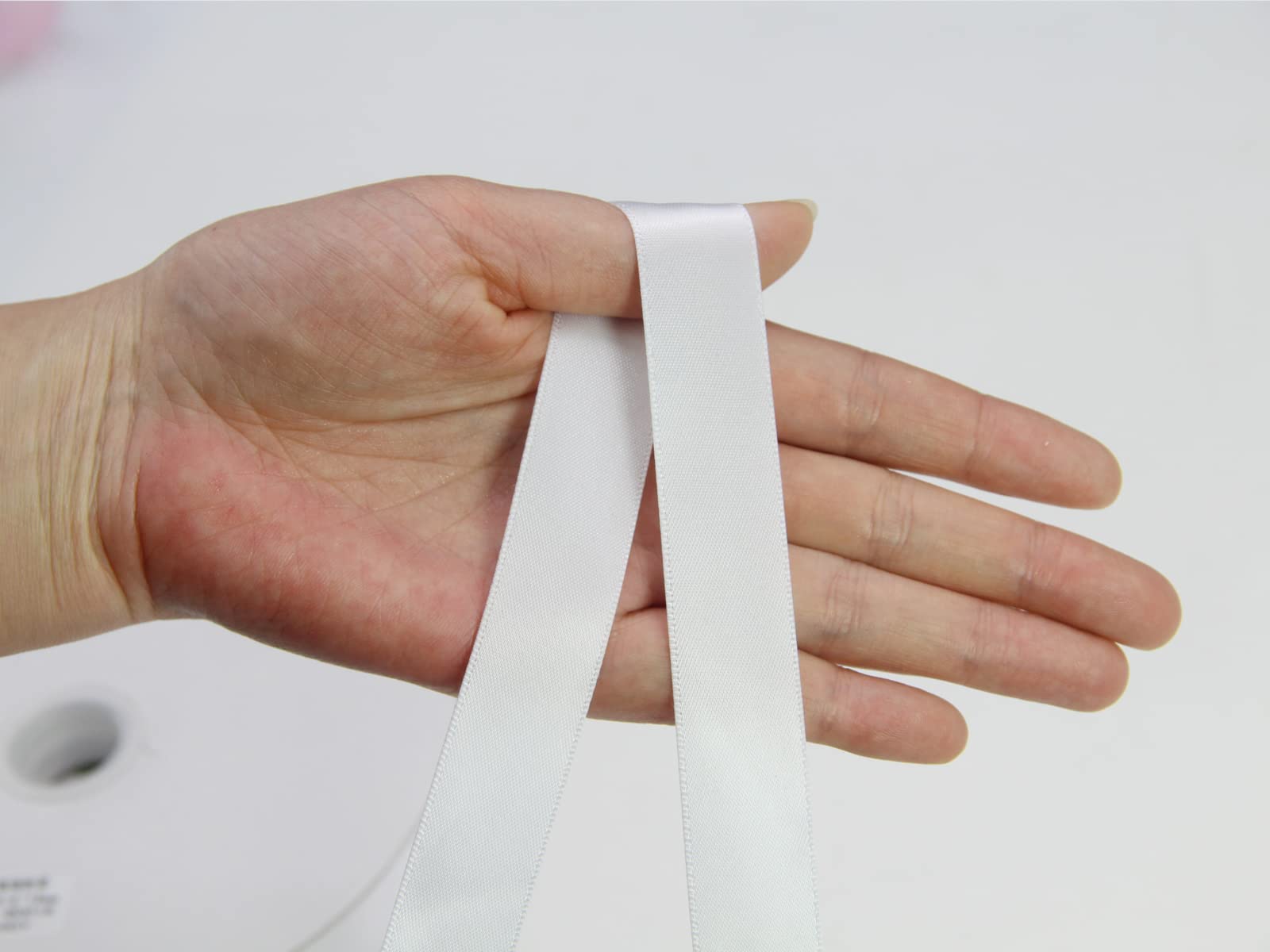 Ruban Satin Blanc 2cm X 22m - Pour Emballage Cadeaux, Mariage, Déco DIY - Double Face Brillant