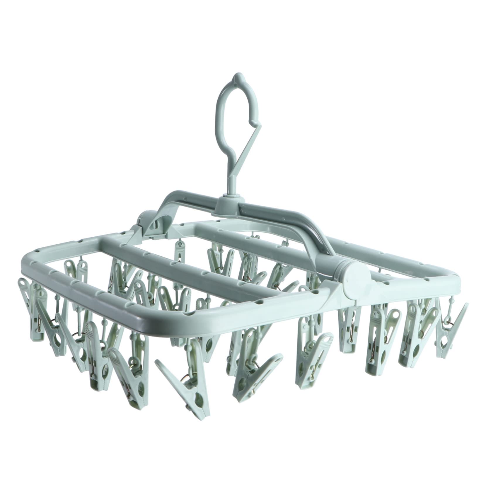 HOOTNEE Children's Underwear Drying Rack Childrens Hangers for Clothes Sock Drying Rack Clothes Drying Rack Foldable Socks Hanger Foldable Clip Hanger Folding Hangers Clothes Rack Green