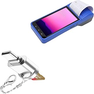 BoxWave Adapter Compatible with FOSA POS PDA Receipt Printer (5.5 in) - Micro SD Card miniReader, USB Type-C OTG Reader USB3.0 Adapter Keychain - Metallic Silver