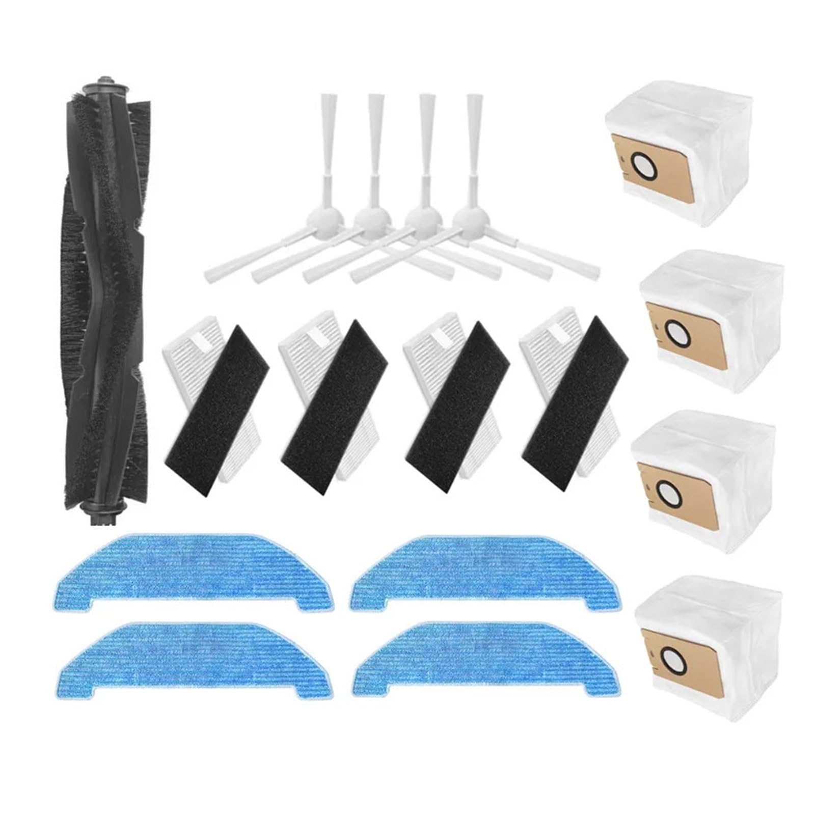 Bolsa for polvo de fregona con filtro Hepa de cepillo lateral principal. Compatible con Robot aspirador Neabot NoMo Q11, accesorios de repuesto RS0030W (Color : As shown-06)
