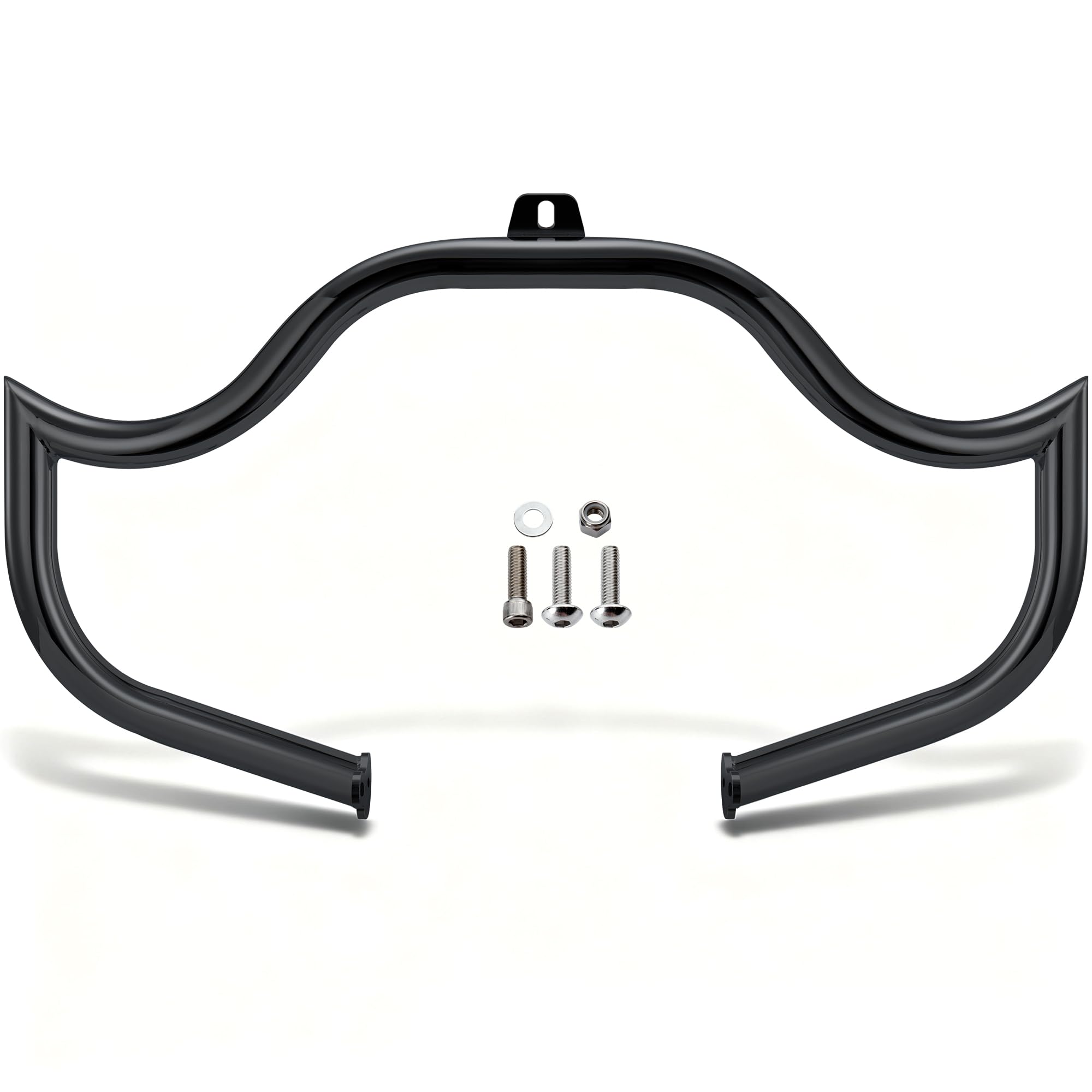 MoKitDora Softail Meathook Engine Guard Highway Crash Bar 1.25" Fat for 2000-2017 Harley Softail FL Heritage Classic Deluxe Fat Boy Models, Gloss Black