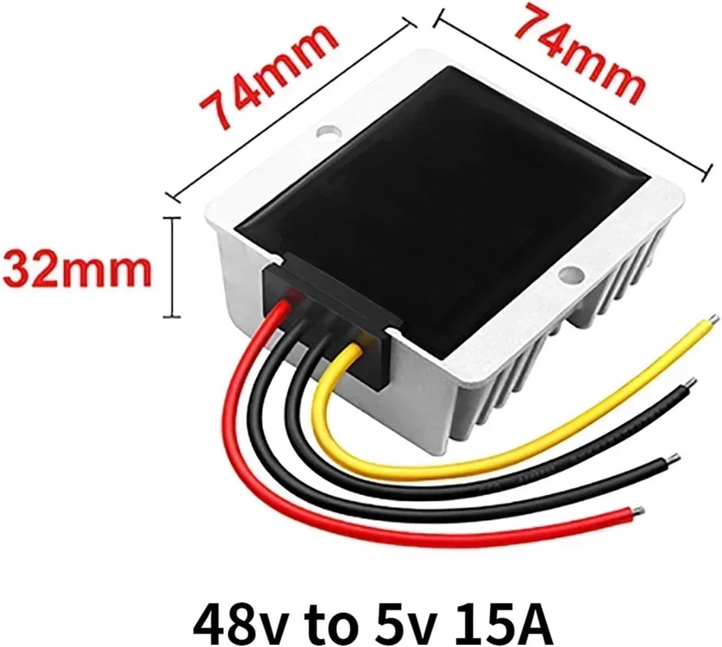 1 Pcs 48v to 5v 5A-20A Regulator DC-DC Buck Converter 48 Volt to 5 Volt Step-Down Buck Module Power Supply Voltage Reducer for Cars(48v to 5v 15A)