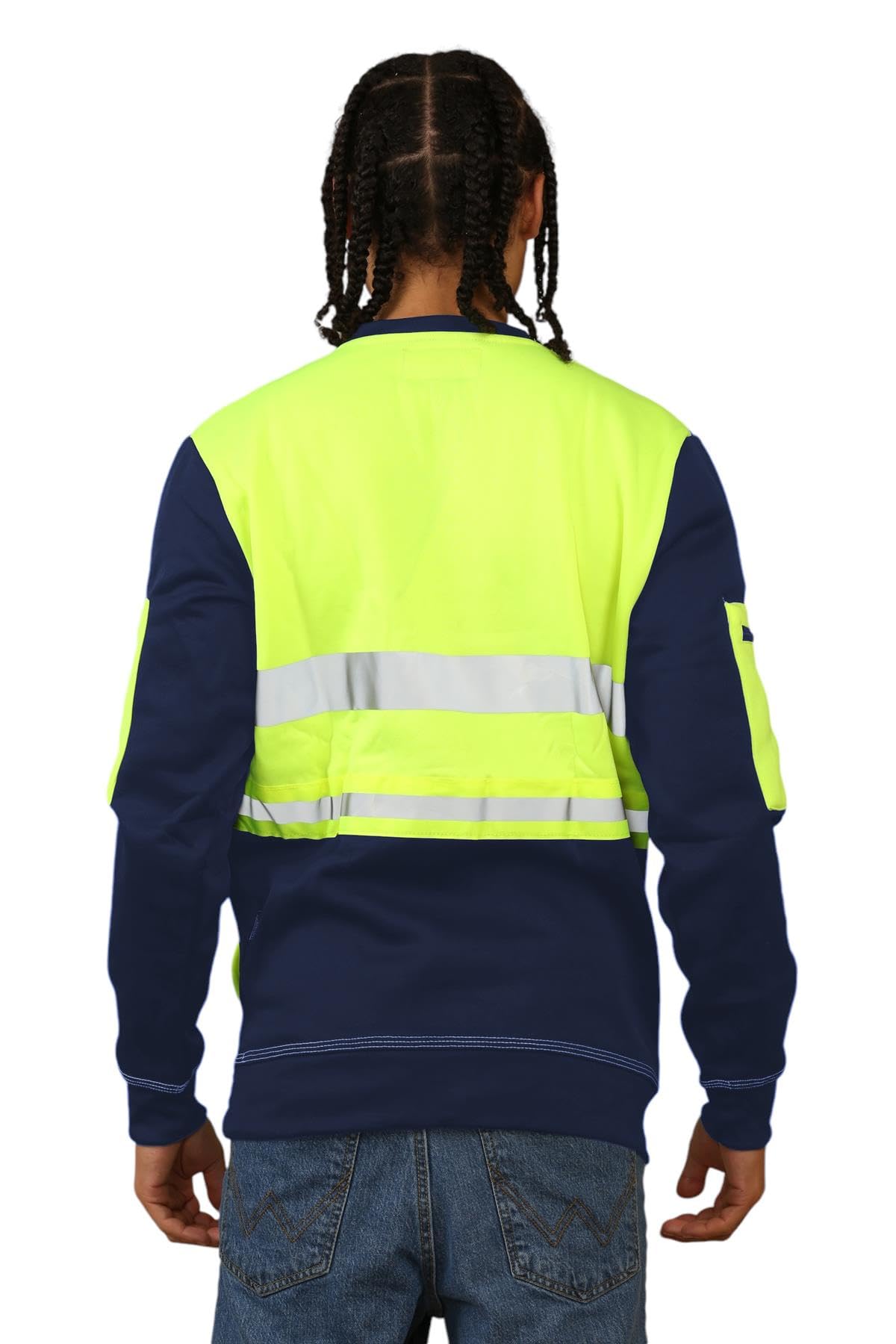 Sudadera de alta visibilidad para hombre, informal, reflectante, de alta visibilidad, para el trabajo, para niños, de forro polar, para el trabajo y la seguridad