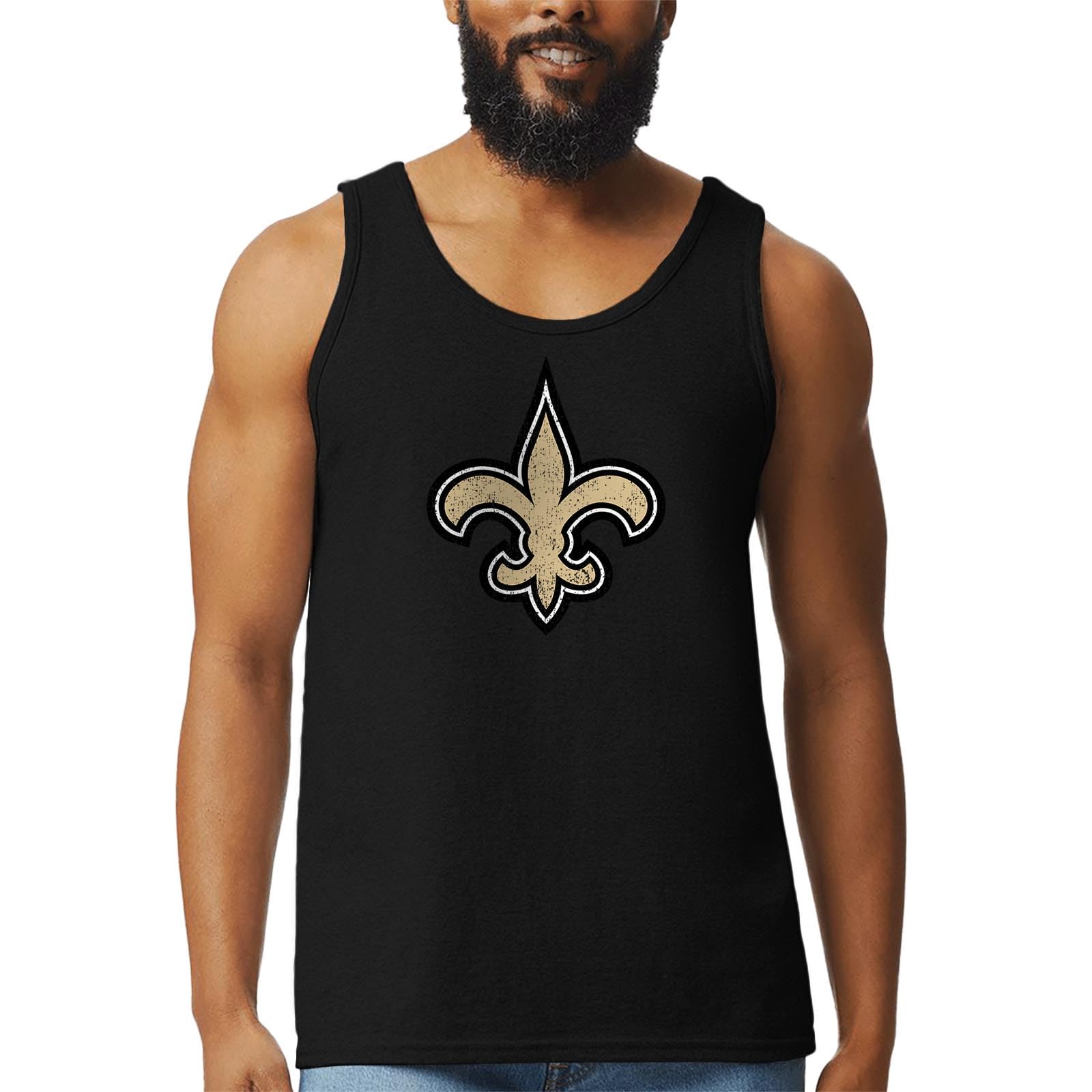 Hybrid Sports NFL - Distressed Team Logo - Officially Licensed Men's Football Fan Tank Top, Black, 3XL — image 1